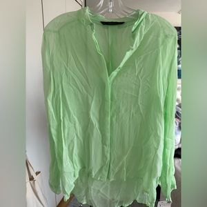 Green sheer Zara top